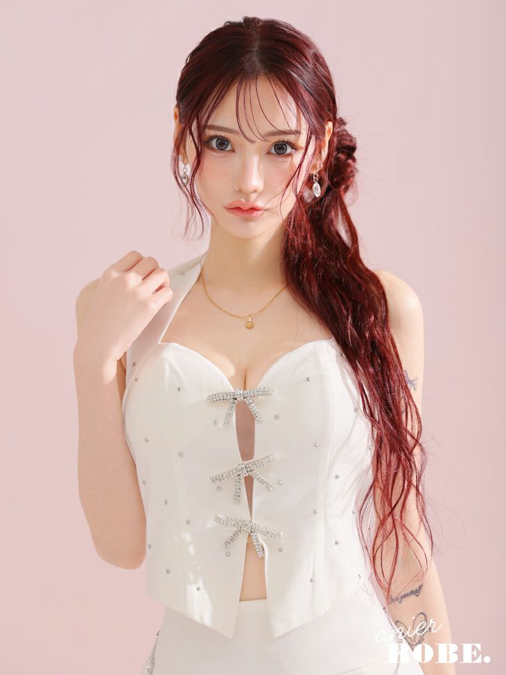 ROBE de FLEURS anier.ROBE ローブドフルール アニエルローブ Ribbon suede flared setup mini Santa dress リボンスエードセットアップフレアミニドレス【ファーチョーカー取り外し可能】 fm-anier4046-c