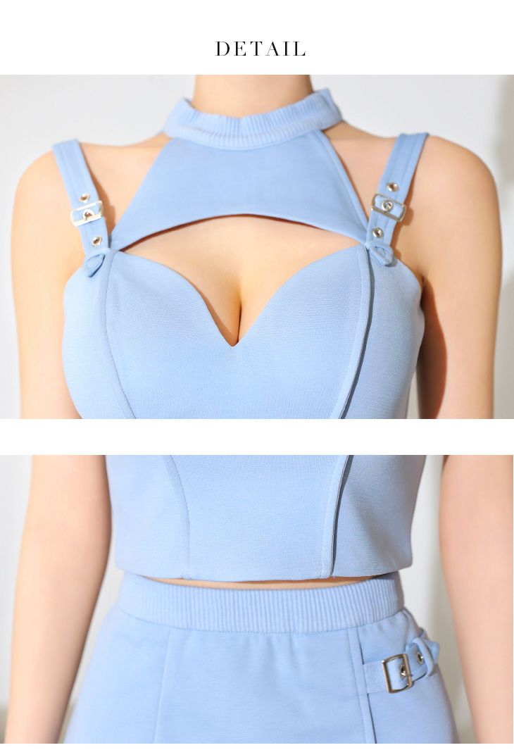 Glossy ローブドフルールグロッシー ピンク バストオープンショルダーストラップセットアップキャバドレス gl3172-3