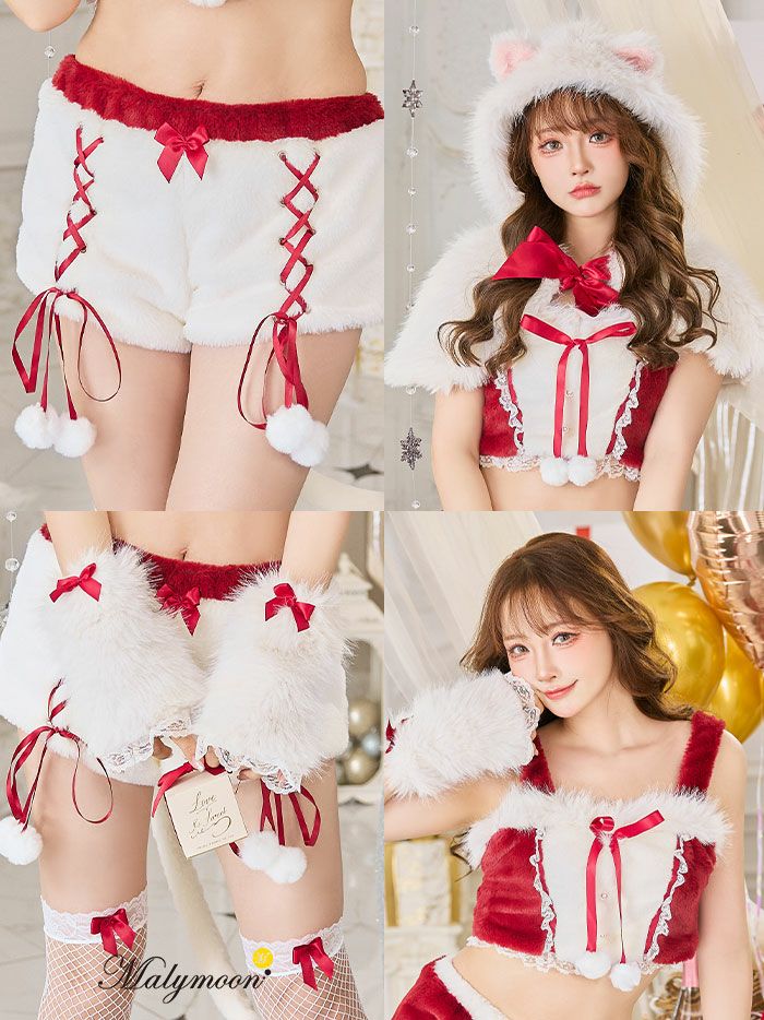 マリームーン ふわふわメレンゲリボンキャットサンタ 即日発送】ふわふわメレンゲリボンキャットサンタ《クリスマス