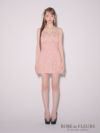 ROBE de FLEURS ローブドフルール ピンク バストカットビジュースパンコールサテンキャミキャバドレス fm3551-4