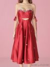 ROBE de FLEURS ローブドフルール サテンビジューフレアロングキャバドレス fm4500-c