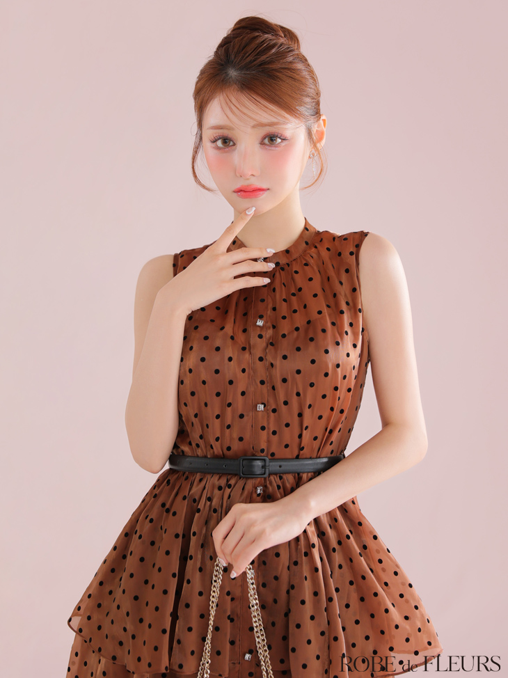 DBA by ROBE de FLEURS ボルドー ベルベットドレス キャバドレス