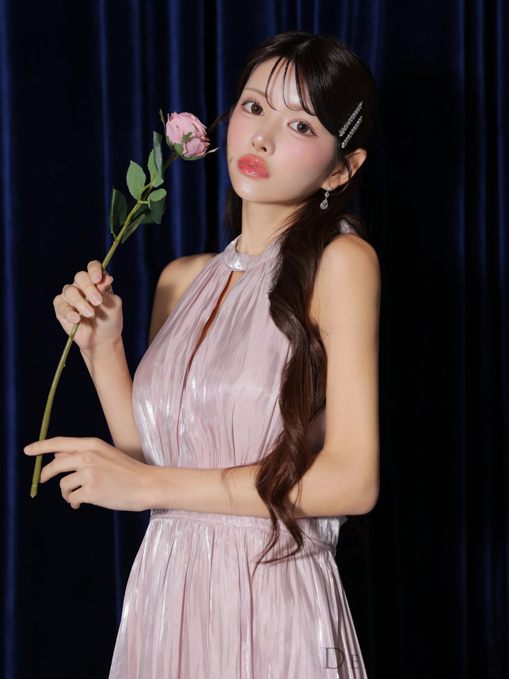 DEA. ディア バイ ローブドフルール 2way バストカットサテンリボンフレアロングキャバドレス de3366-c