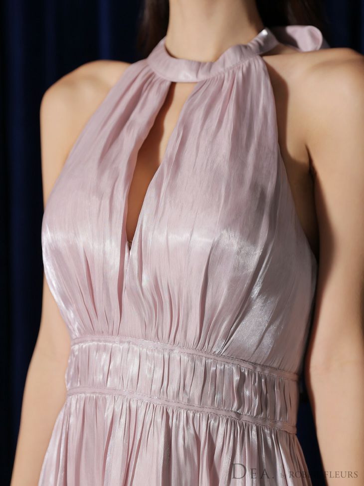 DEA. ディア バイ ローブドフルール 2way バストカットサテンリボンフレアロングキャバドレス de3366-c