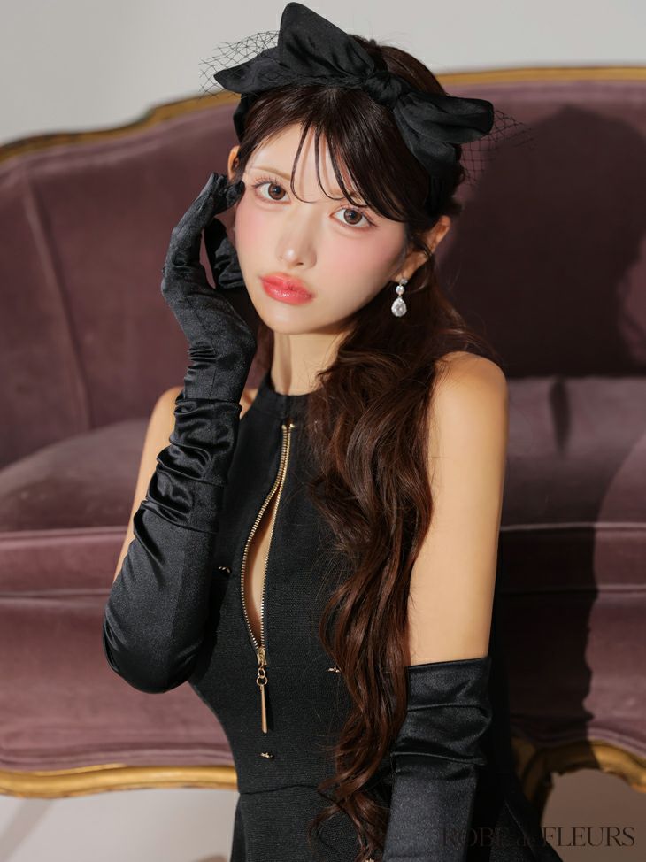 ROBE de FLEURS ローブドフルール ハートスタッズバストジップアメスリフレアミニキャバドレス fm3770-c