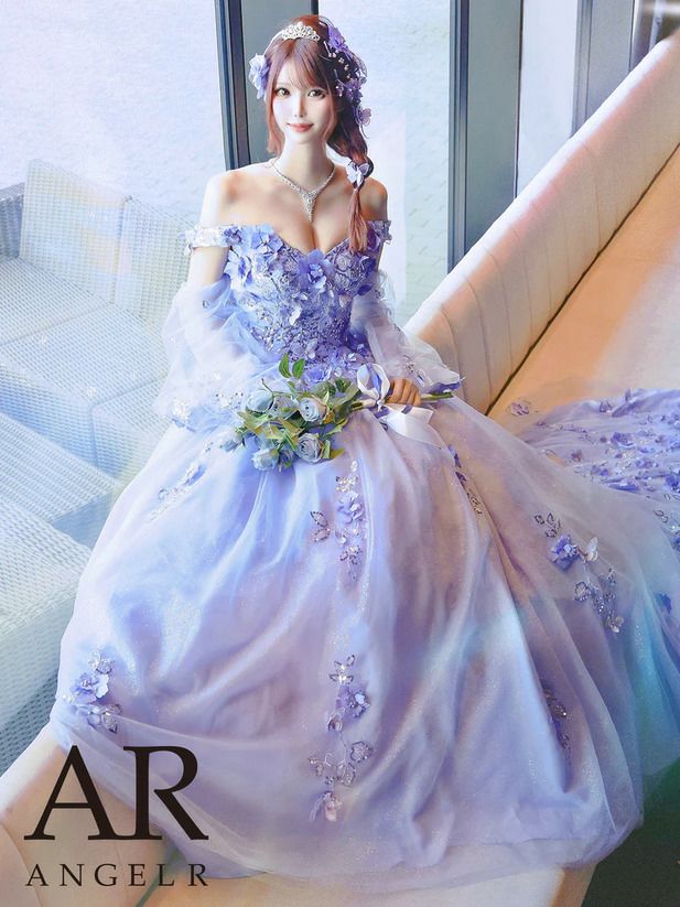 未使用 エンジェルアール ロングドレス 青andyローブドフルールandy  