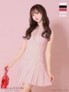 ROBE de FLEURS ローブドフルール アイボリー ハートビジューバストジッププリーツミニキャバドレス fm3782-2