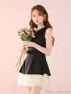 【1月上旬入荷予定】 DEA. ディア バイ ローブドフルール ノースリーブベルトデザインチュールミニキャバドレス de3444-c