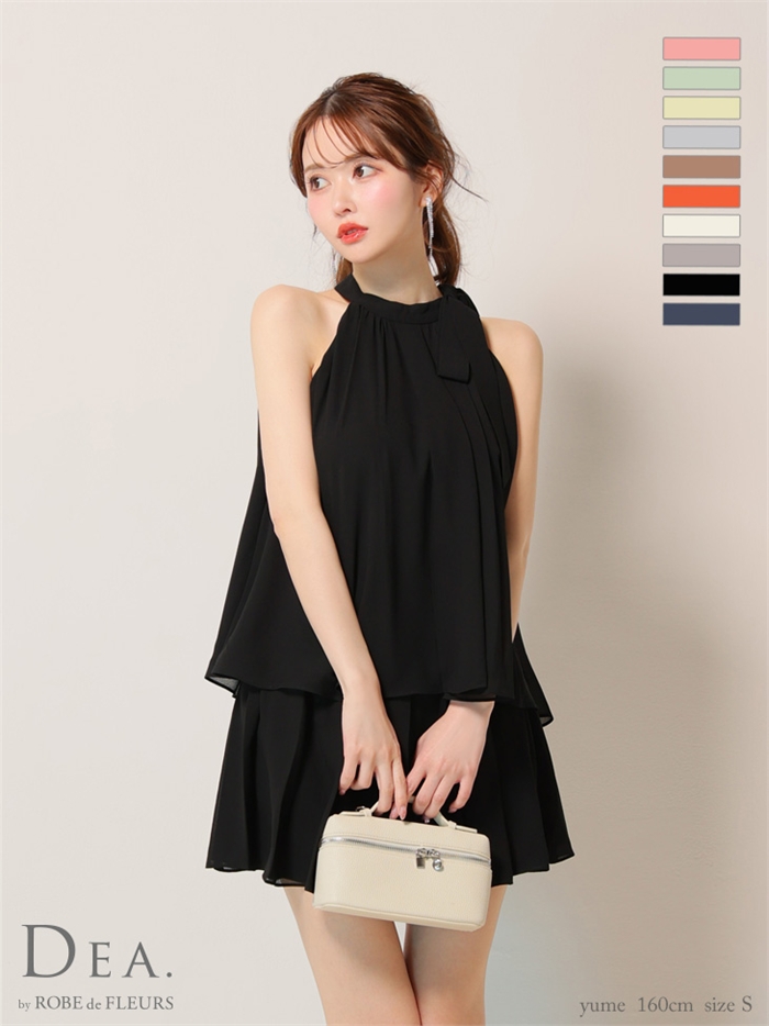 DEA. ディア バイ ローブドフルール サテンシフォンフレアセットアップミニキャバドレスde3372-c