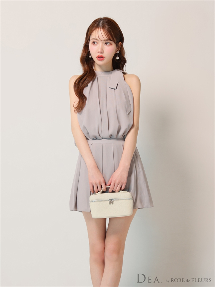 DEA. ディア バイ ローブドフルール サテンシフォンフレアセットアップミニキャバドレスde3372-c