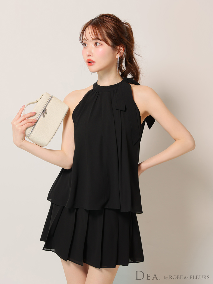 DEA. ディア バイ ローブドフルール サテンシフォンフレアセットアップ