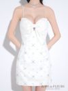 ROBE de FLEURS ローブドフルール ピンク ビッグリボンスパンコールツイードミニキャバドレス fm3572-4