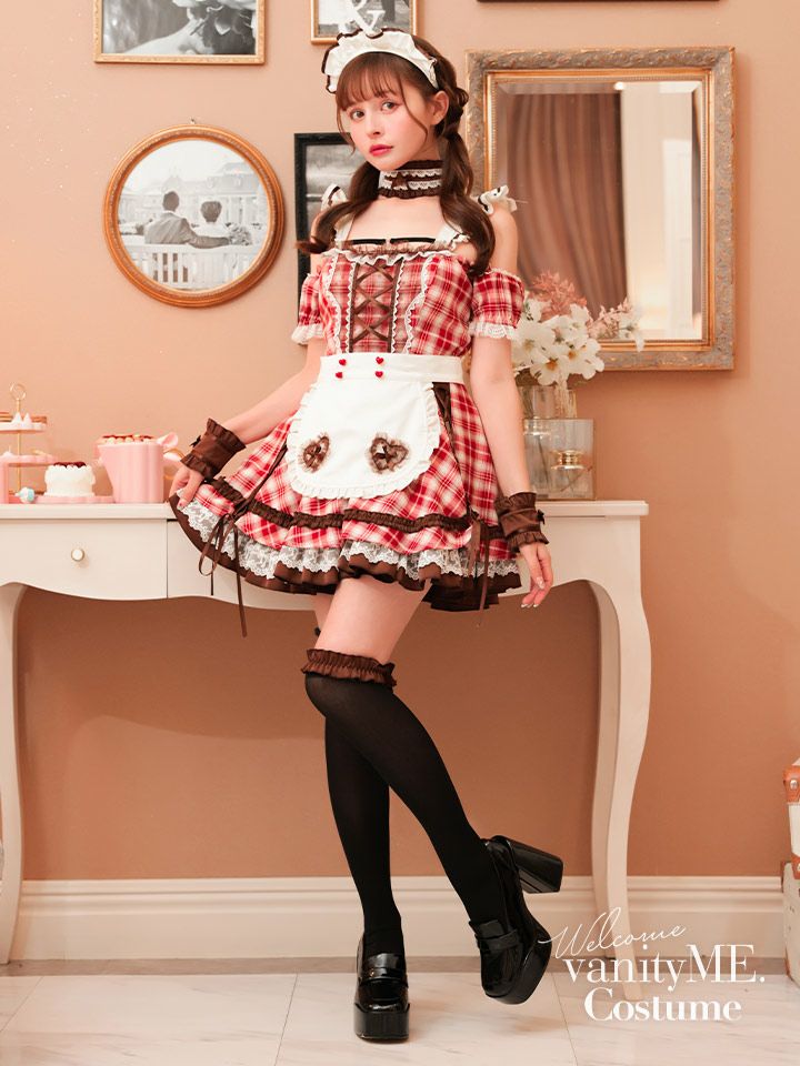 【8点セット】Malymoon マリームーン チョコレートチャンクチェックメイド [ ブラウン/レッド ] ml10207