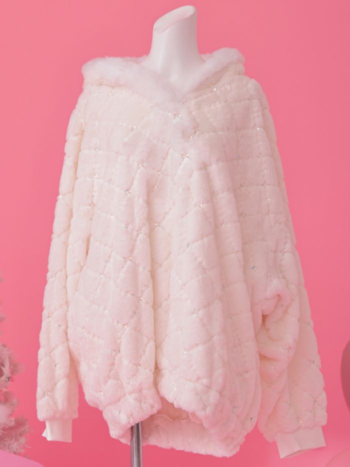 ふわふわ＆もこもこ シロクマパーカー ホワイト 【ポンポンなし】 vcsot-7738-1