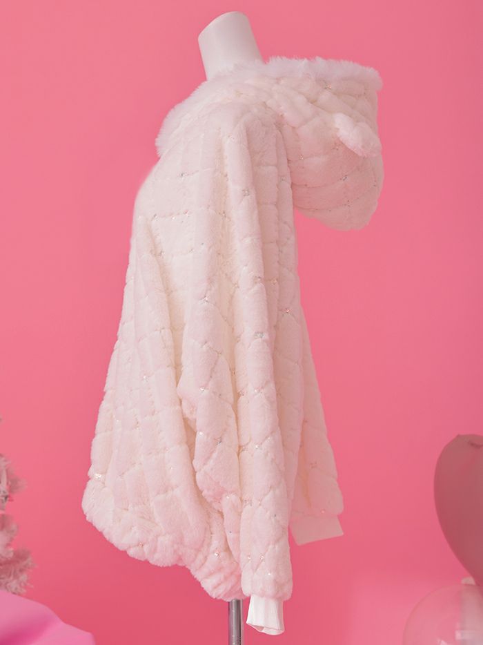 ふわふわ＆もこもこ シロクマパーカー ホワイト 【ポンポンなし】 vcsot-7738-1