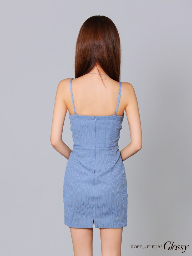  Glossy ローブドフルールグロッシーバストレースリブタイトミニキャバドレス gl3915-c