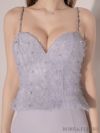 ROBE de FLEURS ローブドフルール ブルー ハートビジューフリンジペプラムタイトミニキャバドレス fm3552-1