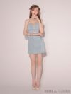 ROBE de FLEURS ローブドフルール ブルー スパークルラメニットミニリボンタイトミニキャバドレス fm3271-1