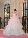 vanityME.couture. バニティミークチュール グラデーションチュール バストカットアウト プリンセス 姫 ロングドレス ピンク×ホワイト vctr-t-25002