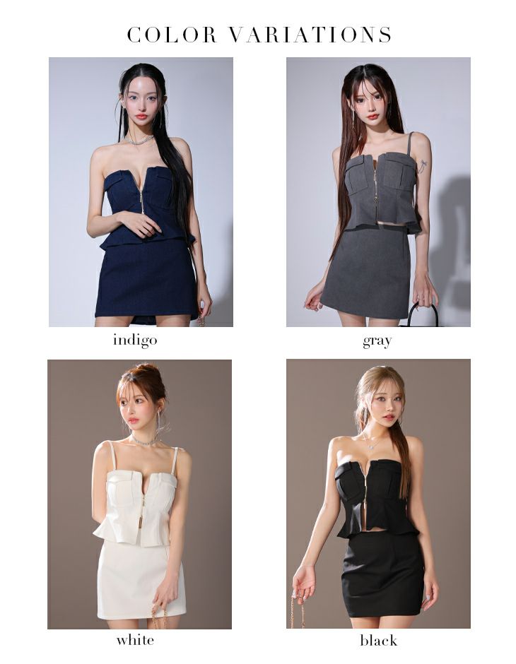 Glossy ローブドフルールグロッシー センタージップペプラムセットアップミニキャバドレス gl3443-3