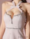 ROBE de FLEURS ローブドフルール ピンク リボンデザインホルタービジューミニキャバドレス fm3442-2