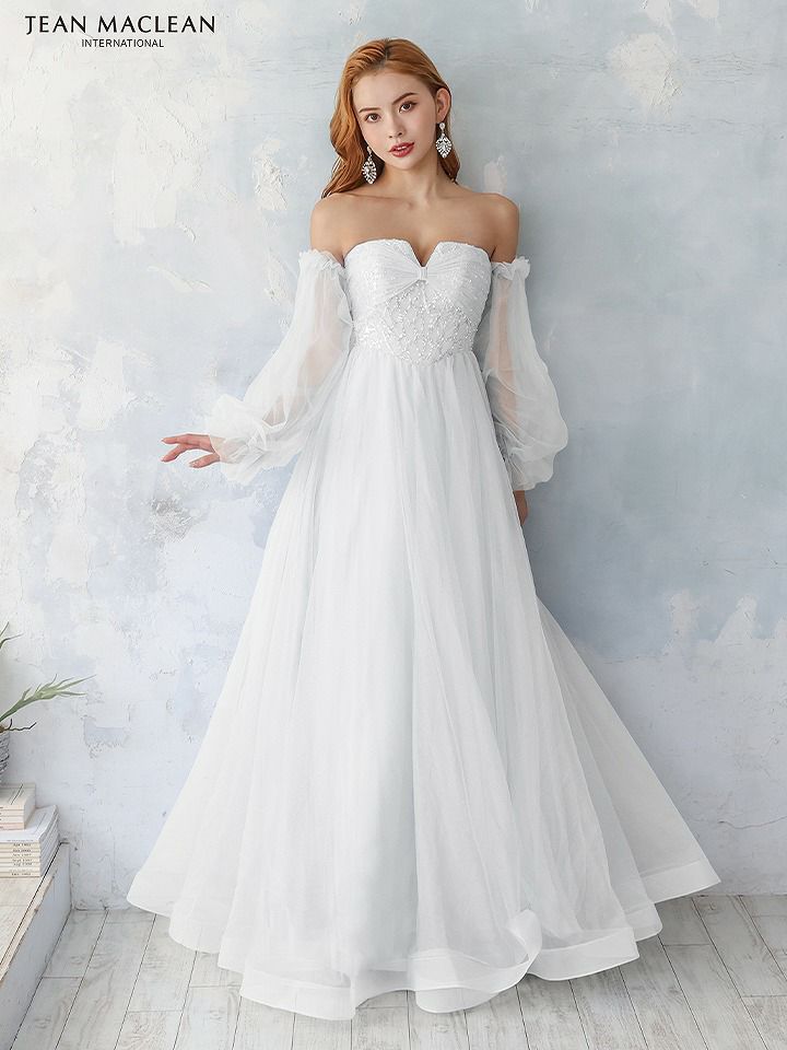 JEAN MACLEAN ジャンマクレーン ブルー ベア/スリーブ付き/姫/ロングドレス【袖取り外し可能】 ja31518-1-ks