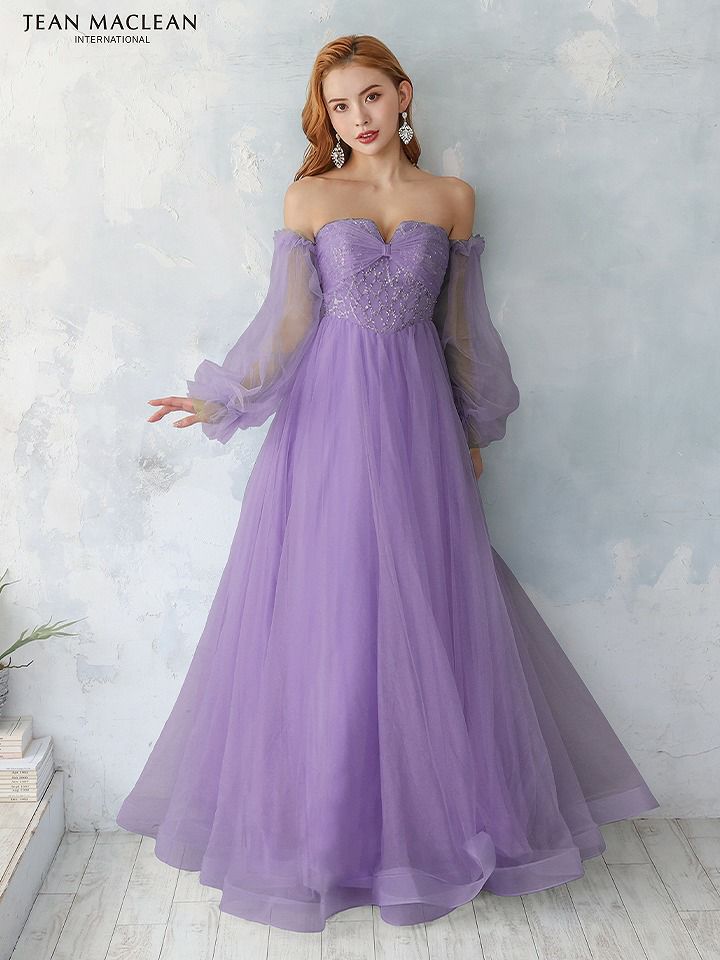 JEAN MACLEAN ジャンマクレーン ブルー ベア/スリーブ付き/姫/ロングドレス【袖取り外し可能】 ja31518-1-ks