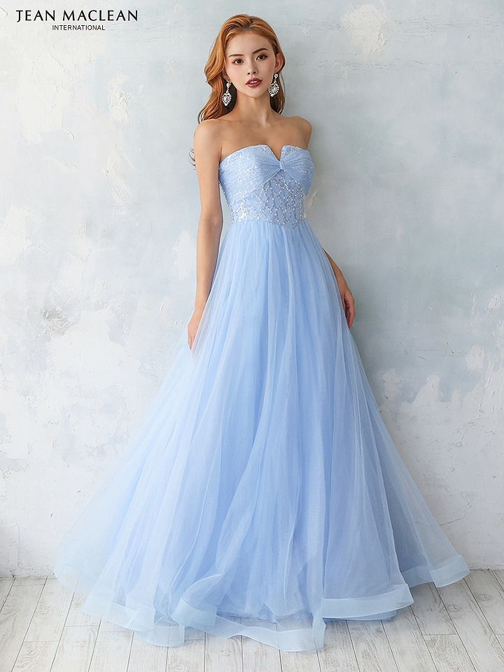 JEAN MACLEAN ジャンマクレーン ブルー ベア/スリーブ付き/姫/ロングドレス【袖取り外し可能】 ja31518-1-ks