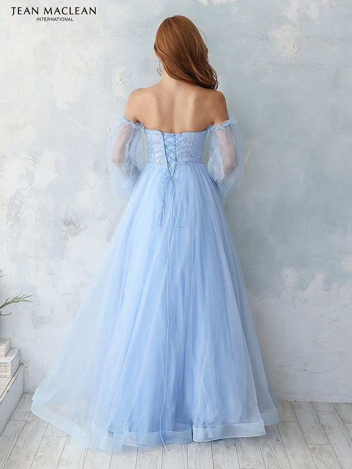 JEAN MACLEAN ジャンマクレーン ブルー ベア/スリーブ付き/姫/ロングドレス【袖取り外し可能】 ja31518-1-ks