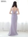 IRMA イルマ ワンカラー/タックデザイン/アシンメトリー/ビジュー/スリット入り/タイト ロングドレス ir51758-c