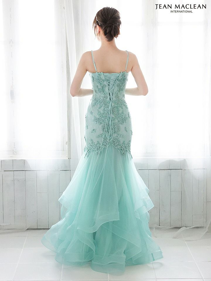 JEAN MACLEAN ジャンマクレーン ワンカラー/ビジュー刺繍レース/マーメイド/タイト ロングドレス ja51765-c