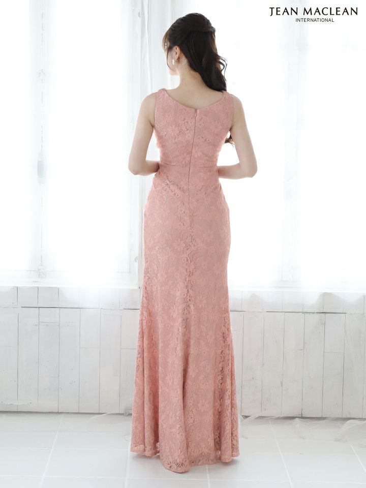 JEAN MACLEAN ジャンマクレーン ワンカラー/総レース/カシュクール/スリット入り/タイト/ロングドレス ja51762-c