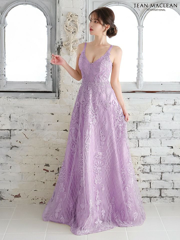 JEAN MACLEAN ジャンマクレーン ワンカラー/総レース刺繍/姫/ロングドレス ja51766-c