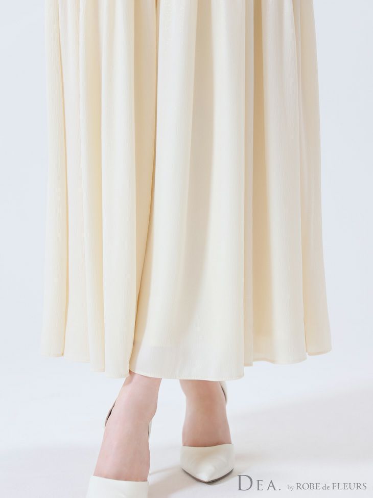 DEA. ディア バイ ローブドフルール ブルー ラメシフォンフレアロングキャミキャバドレス de3374-2