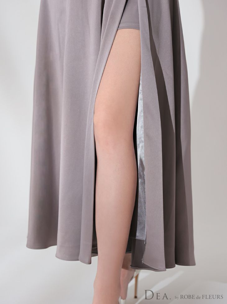 DEA. ディア バイ ローブドフルール バストビジュースリットサテンキャミロングキャバドレス de3774-c