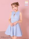 ROBE de FLEURS ローブドフルール イエロー リボンビジューバストカットフレアミニキャバドレス fm3618-1