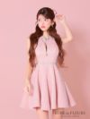 ROBE de FLEURS ローブドフルール リボンビジューバストカットフレアミニキャバドレス fm3618-c