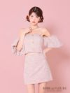 ROBE de FLEURS ローブドフルール ニットツイードオフショルセットアップタイトミニキャバドレス fm3269-c