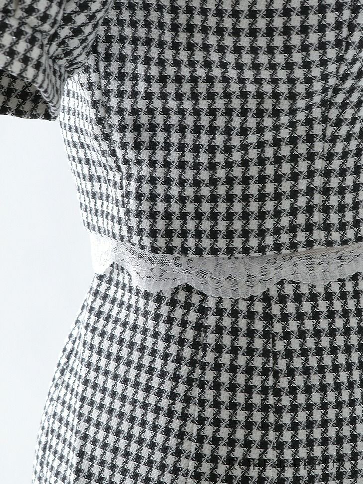 【*ROBE de FLEURS SALE*】 ROBE de FLEURS ローブドフルール フリル襟ｘパフスリーブツーピースミニキャバドレス fm2637-s25