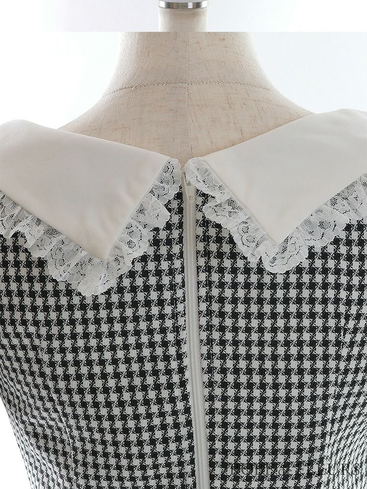 【*ROBE de FLEURS SALE*】 ROBE de FLEURS ローブドフルール フリル襟ｘパフスリーブツーピースミニキャバドレス fm2637-s25