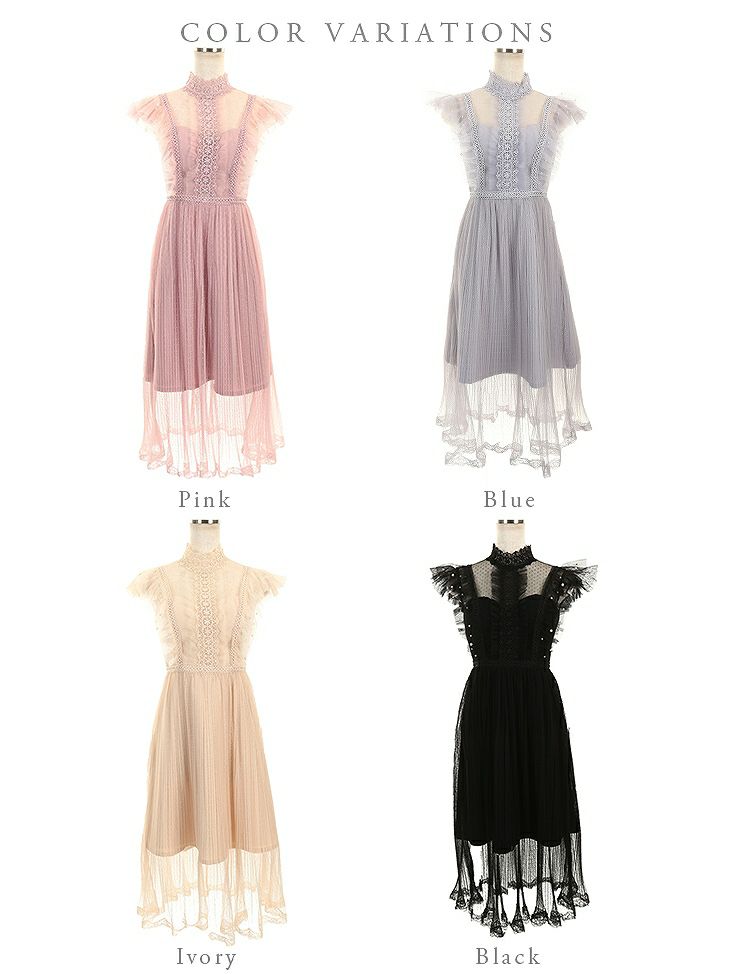 ROBE de FLEURS ローブドフルール ドットチュール×アンティークマキシキャバドレス fm1992-s25