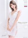 ROBE de FLEURS ローブドフルール サイドレース切替×フラワーレースタイトミニキャバドレス fm2095-s25