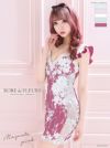 ROBE de FLEURS ローブドフルール サイドレース切替×フラワーレースタイトミニキャバドレス fm2095-s25