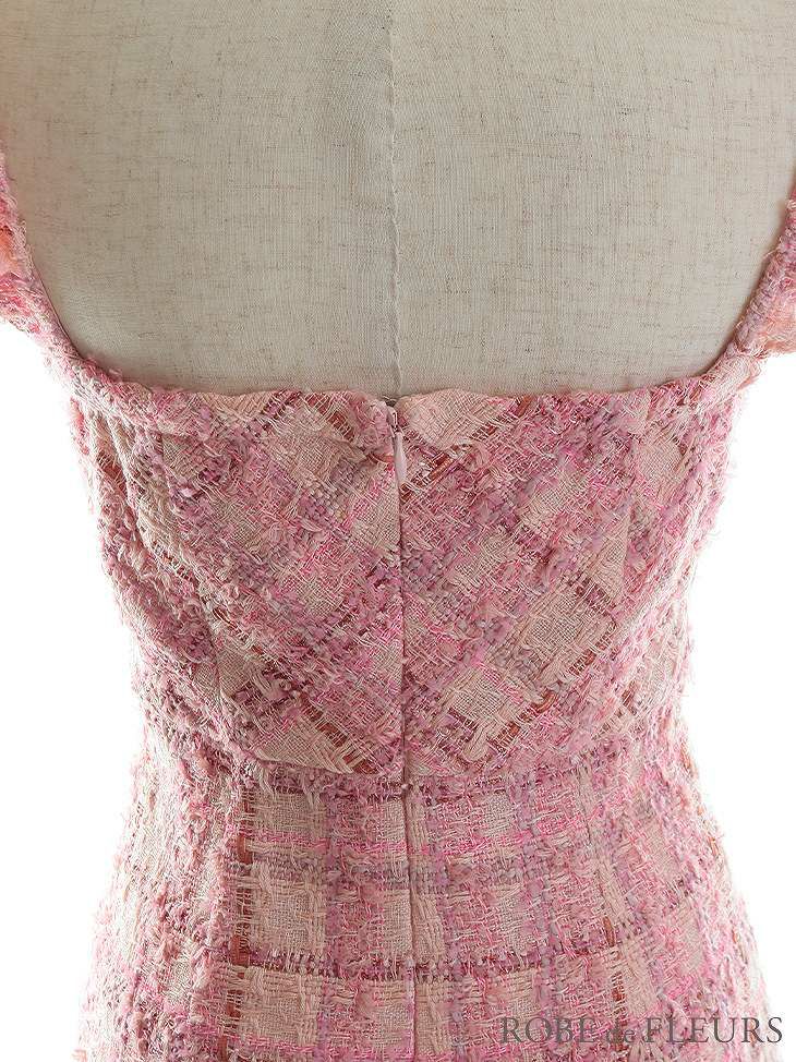 ROBE de FLEURS ローブドフルール 大粒ビジューｘラメツイードミニキャバドレス fm2655-s25