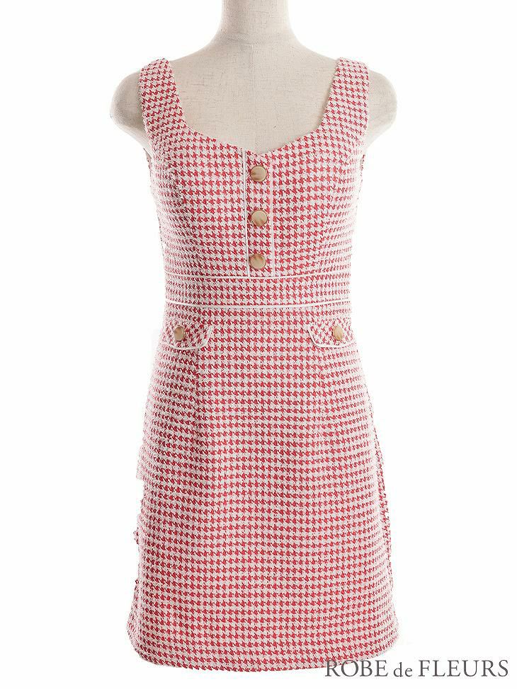 ROBE de FLEURS ローブドフルール レトロドーリーチェックキャバドレス fm2719-s25