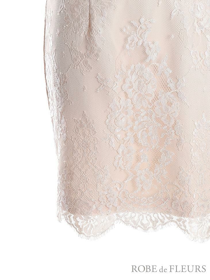 ROBE de FLEURS ローブドフルール リボン付き襟ｘバイカラーレースタイトミニキャバドレス fm2596-s25