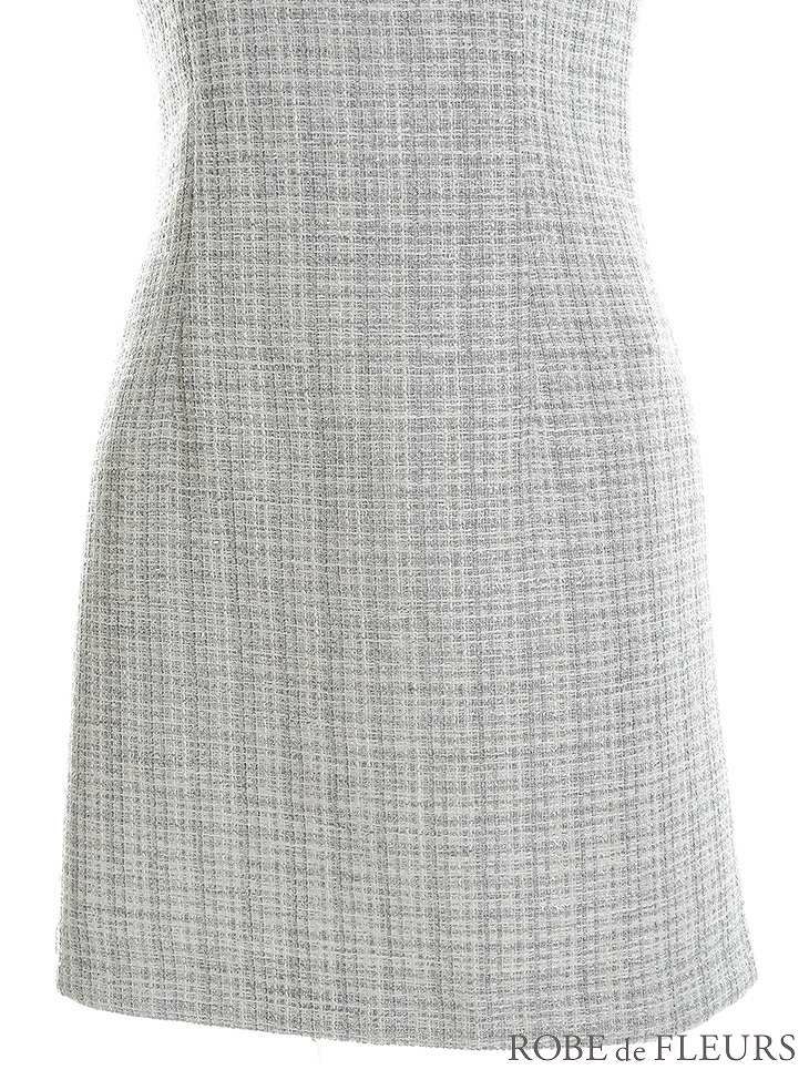 ROBE de FLEURS ローブドフルール フリル襟付き×ラメツイードミニキャバドレス fm2747-s25