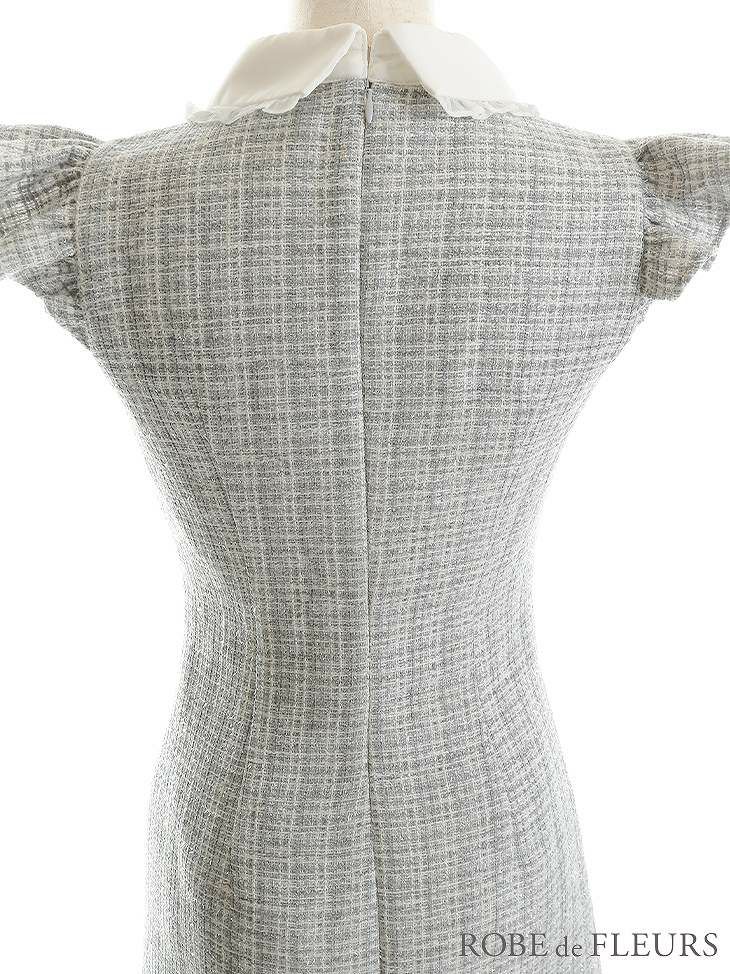 ROBE de FLEURS ローブドフルール フリル襟付き×ラメツイードミニキャバドレス fm2747-s25