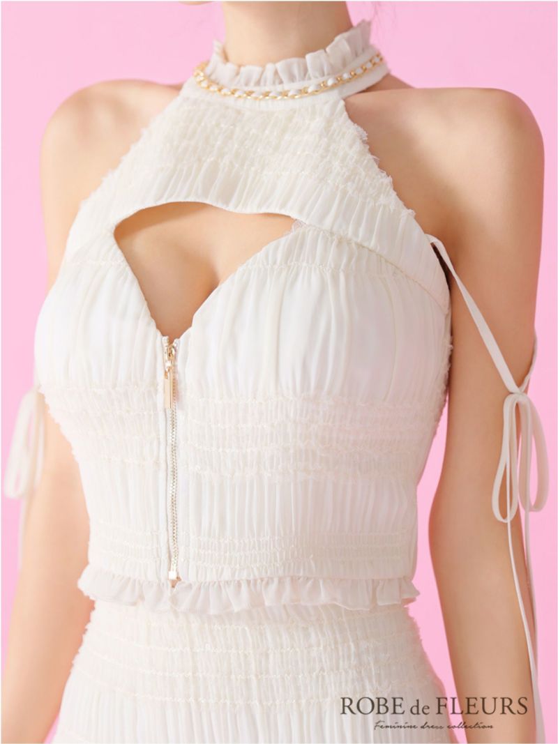 ROBE de FLEURS ローブドフルール シャーリングアメスリバストジップセットアップミニキャバドレス fm3787-c