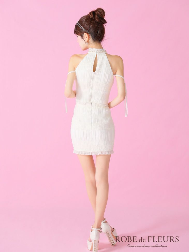 ROBE de FLEURS ローブドフルール シャーリングアメスリバストジップセットアップミニキャバドレス fm3787-c